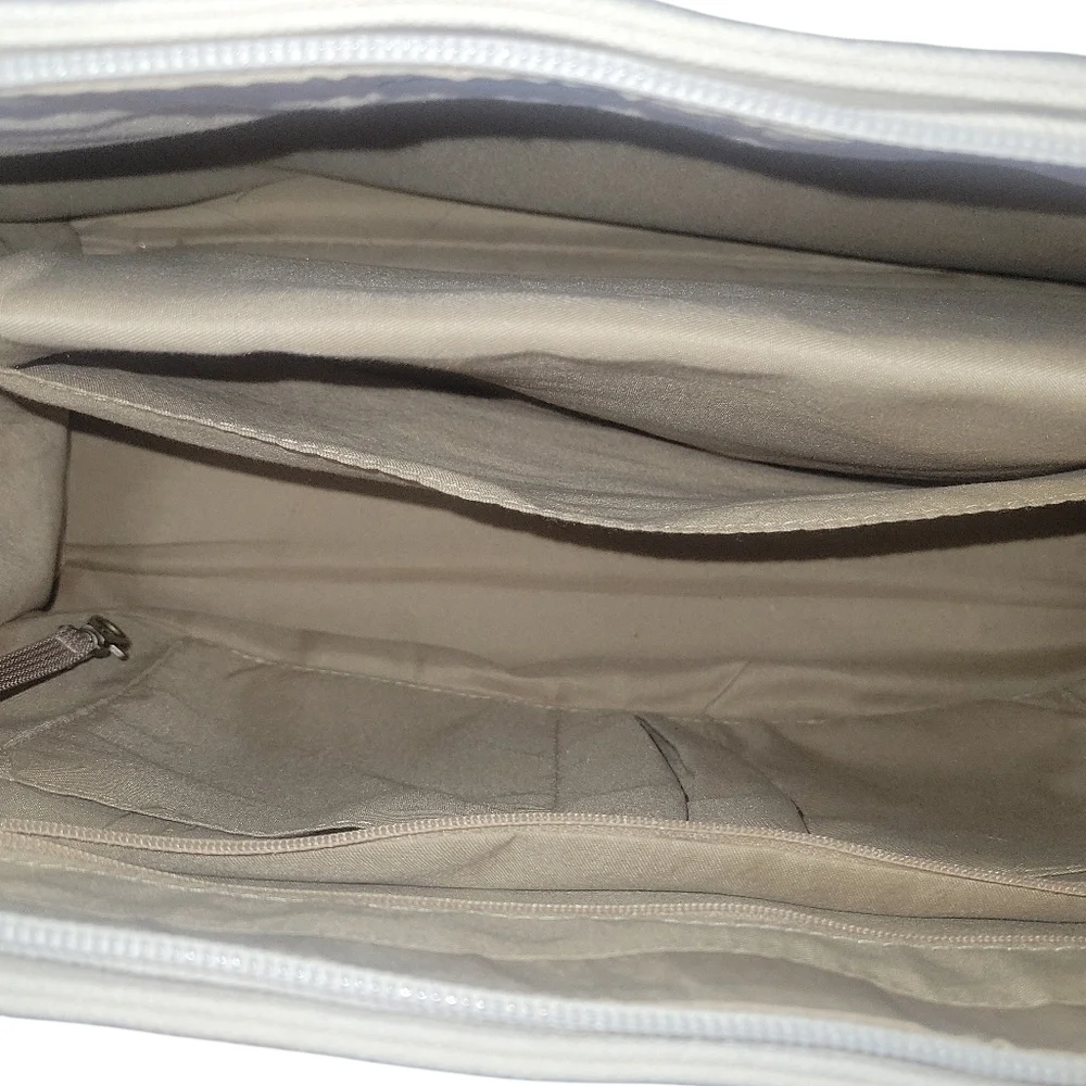 Missnine Laptop Canvas Cream & Tan Work, College Office Tote Bag